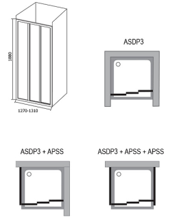 Душевая дверь Ravak Supernova ASDP3-130 00VJ0102Z1 Transparent профиль белый