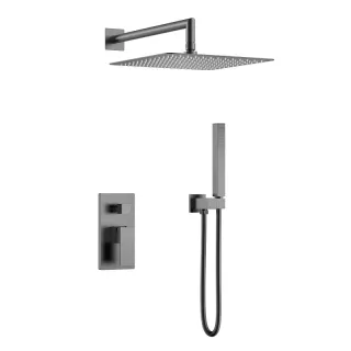 Душевой комплект Boheme Qubic 474-3-GM оружейная сталь