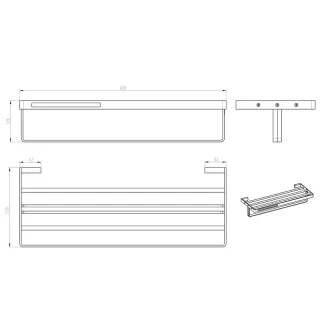 Полка для полотенец Boheme Q 10947-GM оружейная сталь