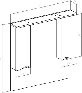 Зеркало-шкаф с подсветкой Bellezza Эйфория 100см красный 00000007201