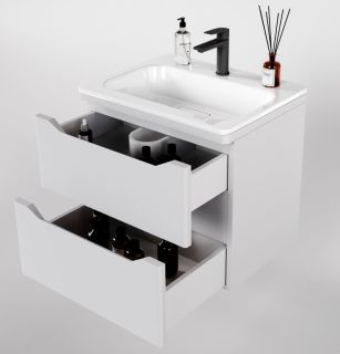 Тумба под раковину Style Line Марелла 60 Люкс Plus СС-00002404 белый матовый