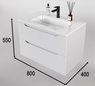 Тумба под раковину Style Line Марелла 80 Люкс Plus СС-00002410 белый матовый