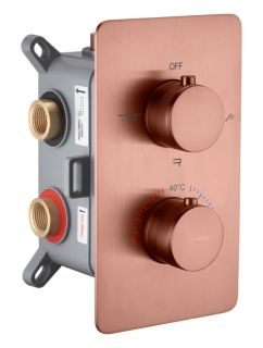 Встраиваемый смеситель для душа Boheme Cell 134-3-CB 3-х проходной термостатический брашированная медь