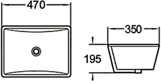 Раковина врезная SantiLine SL-3003 47см белый