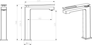 Смеситель для накладной раковины Boheme Q белый/чёрный 142-WB