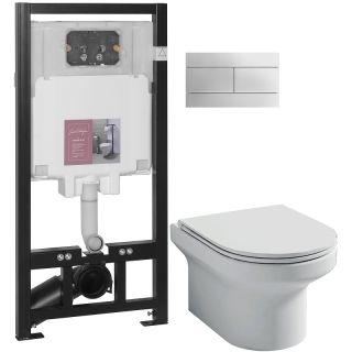 Унитаз с инсталляцией Jacob Delafon Elite E21742RU-00 с сиденьем Микролифт и клавишей смыва