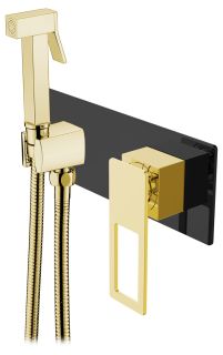 Гигиенический душ Boheme Q со смесителем чёрный/золото 147-BG