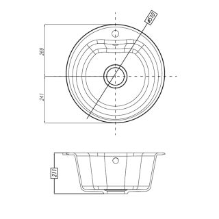 Мойка кухонная Акватон Мида 51 см песочный