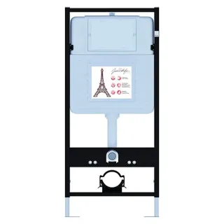 Инсталляция Jacob Delafon E21743RU-CP с безободковым унитазом Elite сиденье с микролифтом клавиша смыва хром