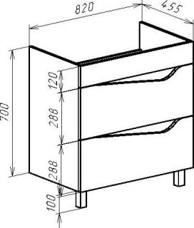 Тумба под раковину Bellezza Эйфория 85см красный 00000010225