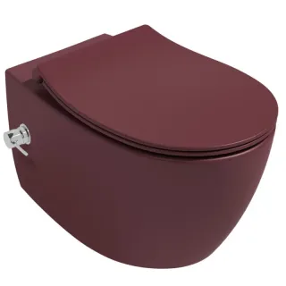 Подвесной унитаз Isvea Sentimenti Neo 10ARS1015I-2R безободковый с функцией биде бордовый матовый