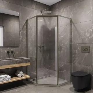 Душевой уголок Timo T33R 100x100 см правый никель