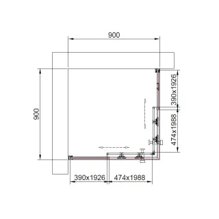 Душевой уголок Timo T40 90x90 см чёрный