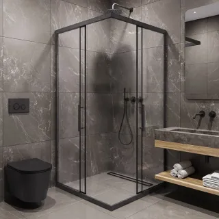 Душевой уголок Timo T41 100x100 см чёрный