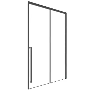 Душевая дверь в нишу Timo T58L 140 см левая чёрный
