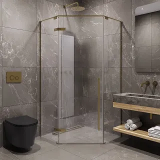 Душевой уголок Timo T68 90x90 см золото матовое