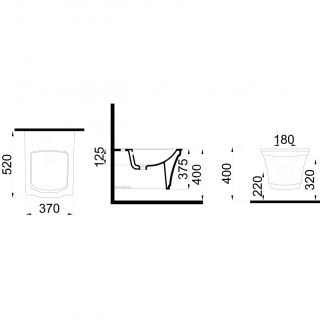 Биде подвесное Boheme Hermitage белый/золото 953-G