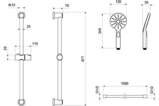 Душевой гарнитур Aquatek Оберон AQ2016MB черный