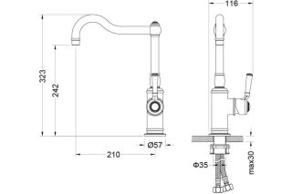 Смеситель для кухни Aquatek Классик AQ1580PG золото