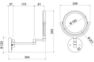 Косметическое зеркало Aquatek AQ4912CR хром