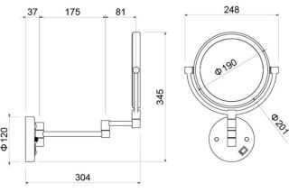 Косметическое зеркало Aquatek AQ4915MB черный