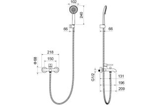 Смеситель для ванны Aquatek Европа AQ1349CR хром