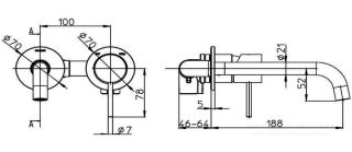 Встраиваемый смеситель для раковины Bossini Teo Z00730.022 античная бронза