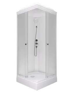 Душевая кабина Triton Вельвет Щ0000071050 80x80 см профиль белый стекло матовое