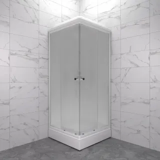 Душевая кабина Triton Вельвет Щ0000071050 80x80 см профиль белый стекло матовое