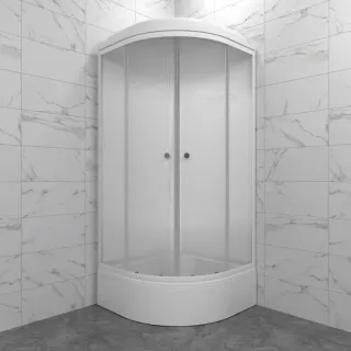 Душевая кабина Triton Лайт Щ0000061850 90x90 см профиль белый стекло с узором