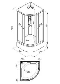 Душевая кабина Triton Стандарт-Мозаика Щ0000061846 90x90 см профиль белый стекло мозаика