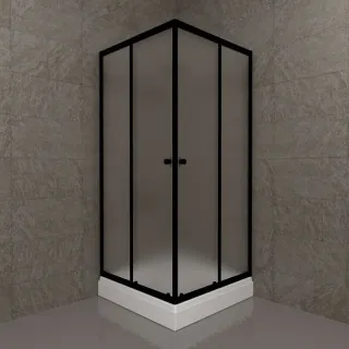Душевой уголок Triton Вента Щ0000064629 90x90 см профиль чёрный стекло матовое