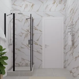 Душевой уголок Triton Тау Щ0000054036 90x90 см профиль чёрный стекло прозрачное