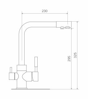 Смеситель для кухни Polygran Высокий дуо песочный 627536