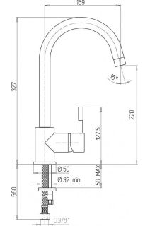 Смеситель для кухни Paini Cox 78H4572CRL2LMKM гранит/хром