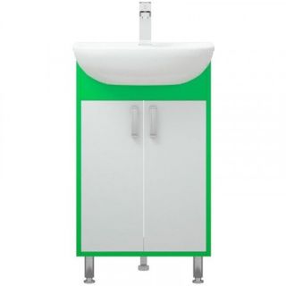 Тумба под раковину Corozo Спектр 50см белый/зелёный SD-00000684