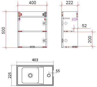 Подвесная тумба под раковину Art&Max Family 40см сканди Family-400-1D-SO-PB