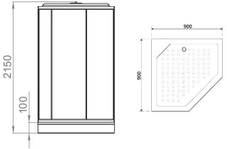 Душевая кабина Parly Penta 90x90см P91B