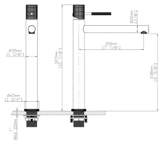 Смеситель для раковины Gid Edessa SS070GMD вороненая сталь