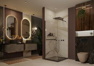 Душевая перегородка Ambassador Walk-in 15031234 110см чёрный/прозрачное