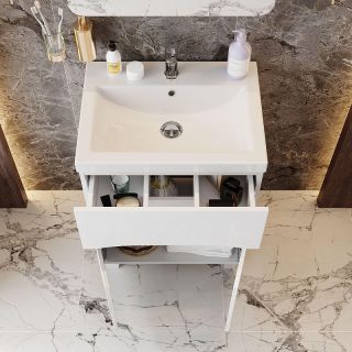 Тумба под раковину напольная Onika Стрим 106154 60 см белый