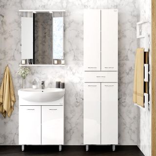 Пенал напольный Onika Модерн 404602 с бельевой корзиной 46 см белый