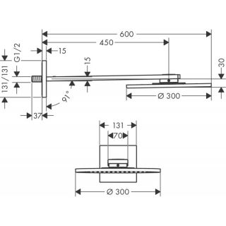 Верхний душ Hansgrohe ShowerSolutions 35300000 хром