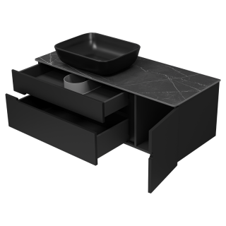 Подвесная тумба под раковину Misty Роял 120 см П-Роя-01120-021П2Я черный