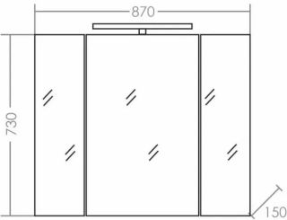 Зеркальный шкаф с подсветкой СанТа Стандарт 113018 90см белый