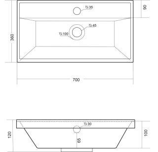 Раковина Madera Classica Slim 4627173210881 70см белый