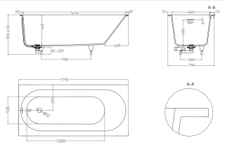 Ванна из искусственного камня Salini Ornella S-Stone 102322M 180x80см белый матовый