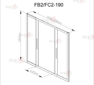 Душевая дверь в нишу AvaCan FB2 190-210 чёрный