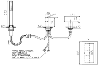 Смеситель на борт ванны Rav Slezak Loira LR574.5Y хром