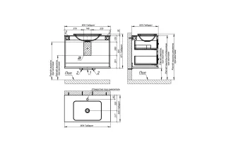 Тумба с раковиной Astra-Form Классик 4631177715808 90 см серый матовый